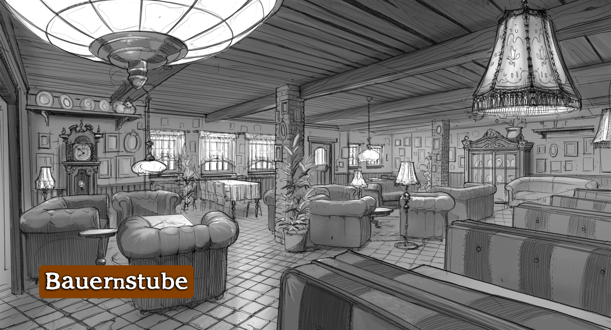 Skizze Bauernstube