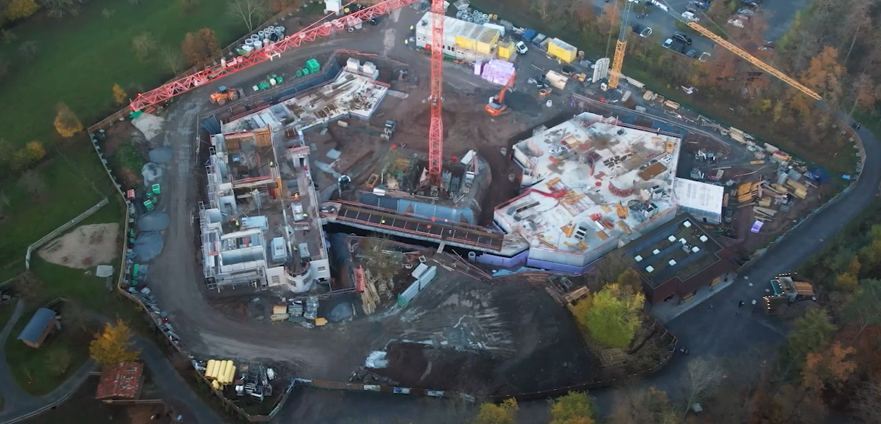 Baustelle aus der Vogelperspektive